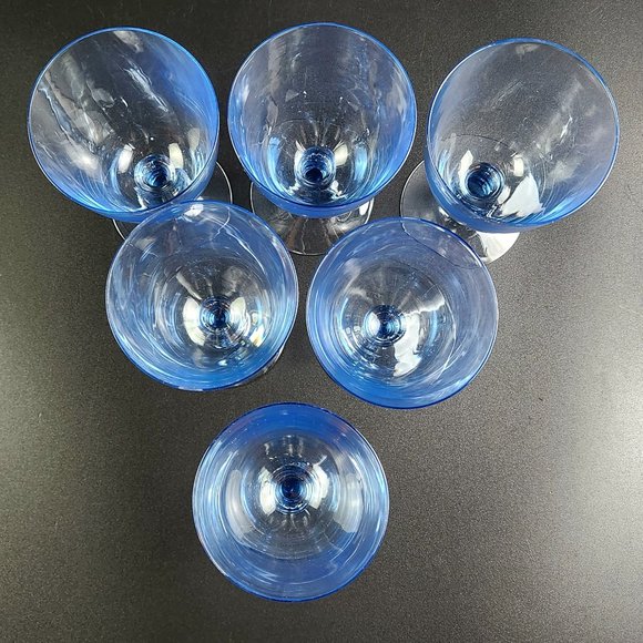 Dining Vintage Aqua Blue Wine Glasses Set Of 6 Poshmark